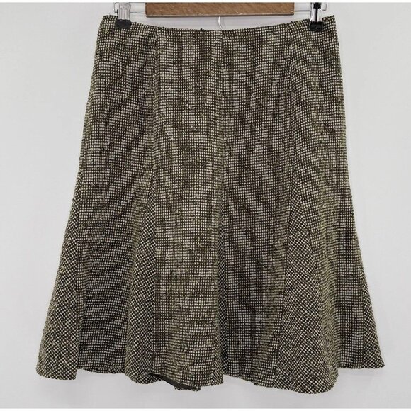 VTG Carlisle Wool Blend Textured Flare Skirt Lined Size 4‎ Preppy Academia - Picture 1 of 9